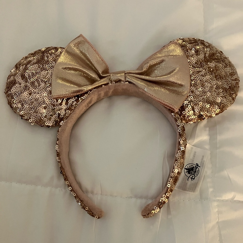Disney Gold Sequin Minnie Mouse Ears Headband